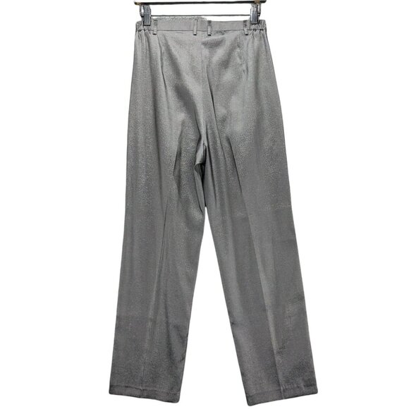 Vtg Jennifer Roberts Dress Pants Womens Metallic Grey High Rise Pleated Size S - Picture 2 of 12
